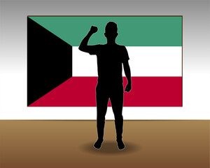 Kuwait flag paper texture, single-piece element, vector design