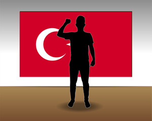 Turkey flag paper texture, single-piece element, vector design