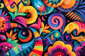 Fototapeta premium Background with a latin pattern. Banner, poster, card for social media. National Hispanic American Heritage Month.