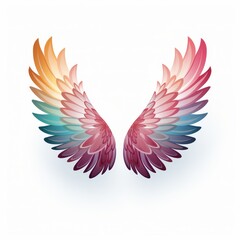 Obraz premium A pair of rainbow-colored wings