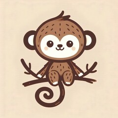 Fototapeta premium monkey, cartoon monkey, cartoon animal