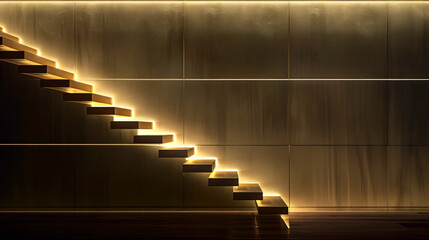 Simple stairway and marble tiled wall in an office