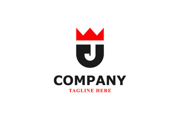letter j and u red crown logo