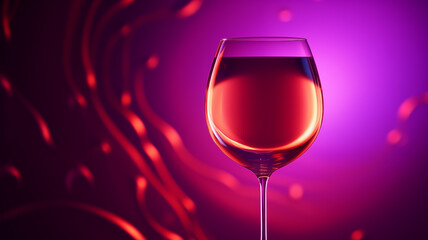 A beautiful crystal red wine glass 3D scene material
