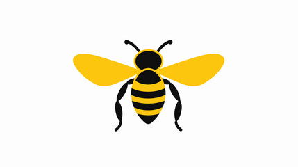 Simple silhouette icon insect bee wasp. Side view. - obrazy, fototapety, plakaty