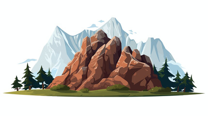 Single mountain vector illustration. Mountain climb - obrazy, fototapety, plakaty