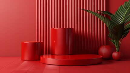 modern podium product, red 