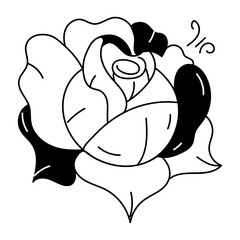 Premium hand drawn icon of rosal flower 