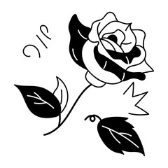 Ready to use doodle icon of rosebush