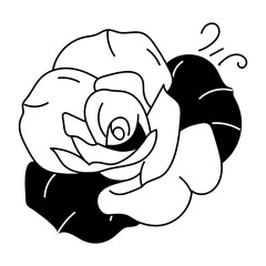 Cherry rose doodle icon is up for premium use  - obrazy, fototapety, plakaty