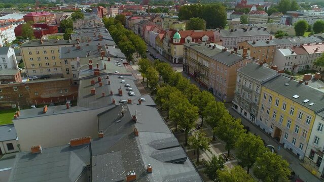 Wojska Polskiego Street Slupsk Centrum Aerial View Poland