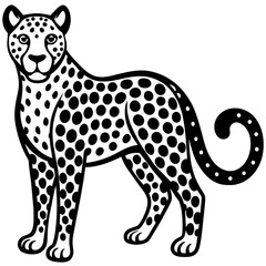 cheetah cartoon vector illustration mascot,cheetah apple silhouette,vector,icon,svg,characters,Holiday t shirt,black cheetah cartoon drawn trendy logo Vector illustration,cheetah cartoon on a white ba