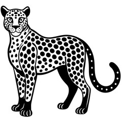 cheetah cartoon vector illustration mascot,cheetah apple silhouette,vector,icon,svg,characters,Holiday t shirt,black cheetah cartoon drawn trendy logo Vector illustration,cheetah cartoon on a white ba