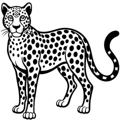 cheetah cartoon vector illustration mascot,cheetah apple silhouette,vector,icon,svg,characters,Holiday t shirt,black cheetah cartoon drawn trendy logo Vector illustration,cheetah cartoon on a white ba