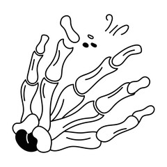 Obraz premium A doodle icon of broken hand 