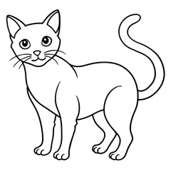 cat vector illustration mascot,cat silhouette,vector,icon,svg,characters,Holiday t shirt,black cat cartoon drawn trendy logo Vector illustration,donkey cat on a white background,eps,png,line art