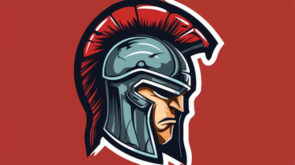 Spartan cartoon logo mascot illustration 2d flat cartoon
