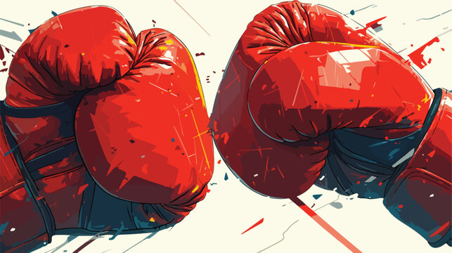 Sports articles.boxing gloves. vector image white background