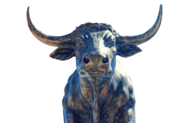 A symbol of investors being hopeful about the stock market. Isolated on transparent background.