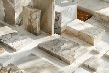 Visuals highlighting the unique veining structures of marble, featuring natural variations in color and pattern that create a sense of movement and visual interest - 784509827