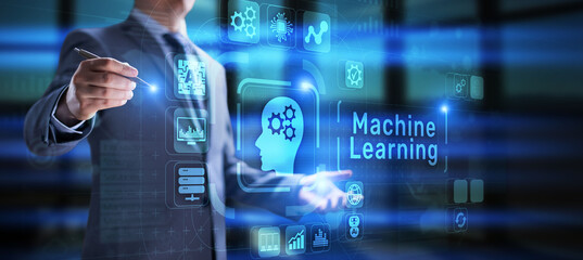 Fototapeta premium Machine learning AI Artificial intelligence neural network technology concept.