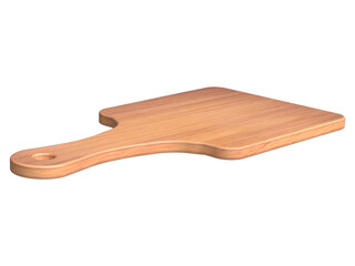 3D realistic of empty wooden plate or chopping board, wooden pizza or bread cutting board.