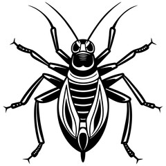 grasshopper vector illustration mascot,grasshopper silhouette,vector,icon,svg,characters,Holiday t shirt,black katydid cartoon drawn trendy logo Vector illustration,katydid on a white background,eps,p
