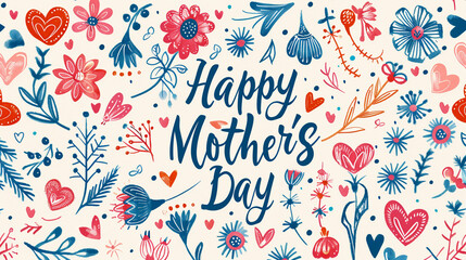 Naklejka premium happy mother day card with flowers decoration for Mother's day or sale shopping special offer banner. Best Mom ever greeting card