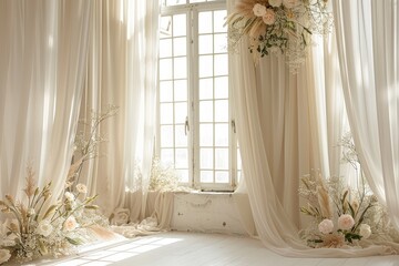 Wedding backdrop background illustration design couple in love marriage bride studio
