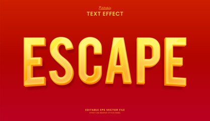 decorative editable escape yellow tall text effect vector design
