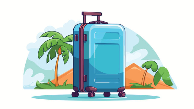 Suitcase icon Holiday icon and Travel logo 2d flat