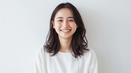 Fototapeta premium 若い日本人の女性ポートレイト Young Japanese woman's portrait. [Generative AI] 