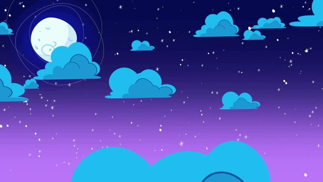 Animated Background: Clouds and Moon in Motion