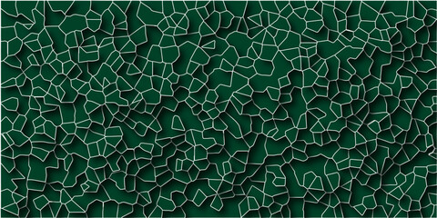 3D broken glass quartz vonoroi diagram vector background.Papercut geometric mosaic tiles pattern background.Seamless vintage vector background.