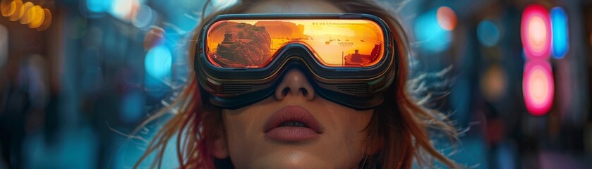 Virtual reality travel agency, exotic destinations in the multiverse, immersive trips - obrazy, fototapety, plakaty