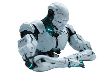 Snowy Robotic Elegance: A futuristic 3D rendering of a cute robot gracefully dressed, standing amidst snow, showcasing advanced technology and artificial intelligence