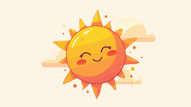 Sun icon vector image with white background 2d flat