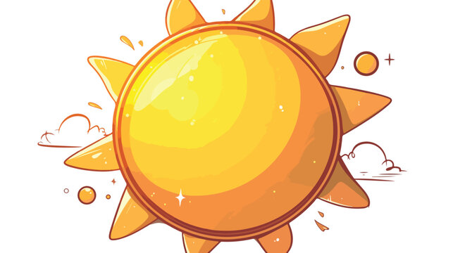 Sun icon vector image with white background 2d flat