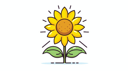 Sunflower line icon. Nature botany beauty Flower co