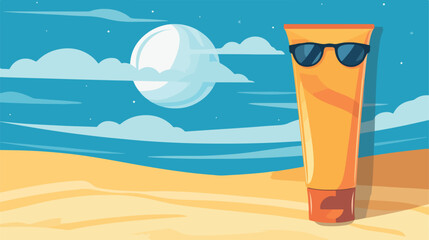 Obraz na płótnie Canvas Sunscreen icon. Flat illustration of sunscreen vector