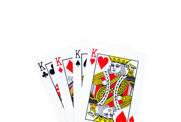 Set of king cards on transparent background - playing cards