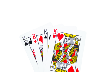 Set of king cards on transparent background - playing cards