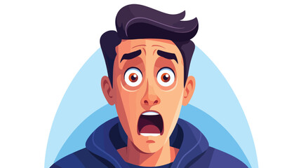 Surprised and disappointed expression 2d flat cartoon