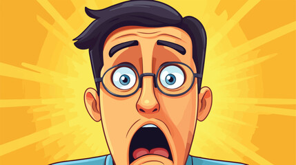 Surprised and disappointed expression 2d flat cartoon