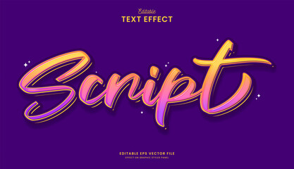 decorative editable colorful script text effect vector design