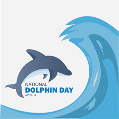 vector graphic of national dolphin day good for national dolphin day celebration. flat design. flyer design. flat illustration. design simple and elegant