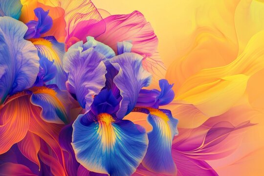 Beautiful purple iris flowers for Iris Day or National outdoors intercourse week, may 8th