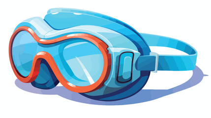 Swim cap and goggles 3d vector illustration. Equipm