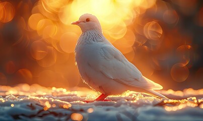 Obraz premium a dove at sunset