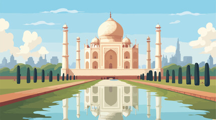 Taj Mahal is one of the most monumental sites in In - obrazy, fototapety, plakaty